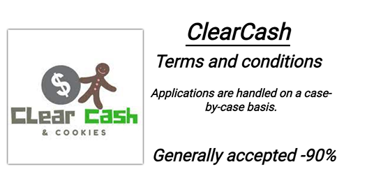 clearcash terms and conditions applications are 1